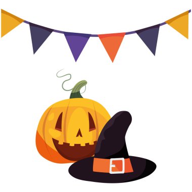 Cadılar Bayramı Balkabağı ve şapka kostüm