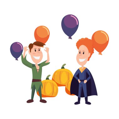 iki erkek halloween kostüm karakter