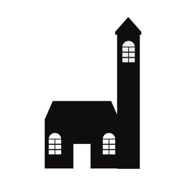 beyaz zemin üzerine bina siluet