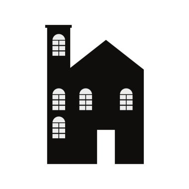 beyaz zemin üzerine bina siluet