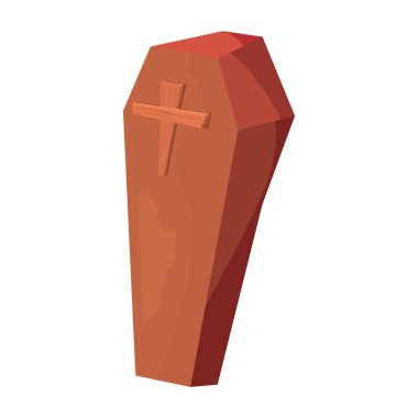 Beyaz arka plan üzerinde ahşap tabut