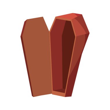 Beyaz arka plan vektör çizim üzerinde ahşap tabut