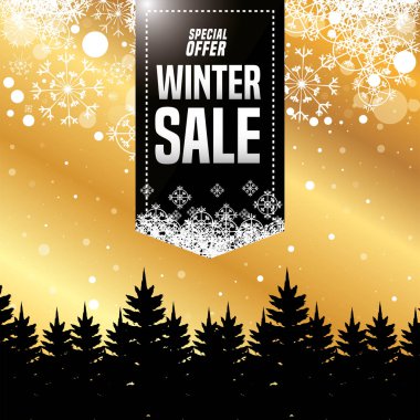 Kış manzarası ile Noel satış