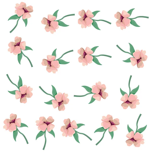 Flores hojas decoración patrón fondo — Vector de stock