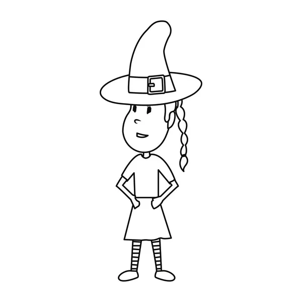 Girl in halloween character costume — Stock Vector