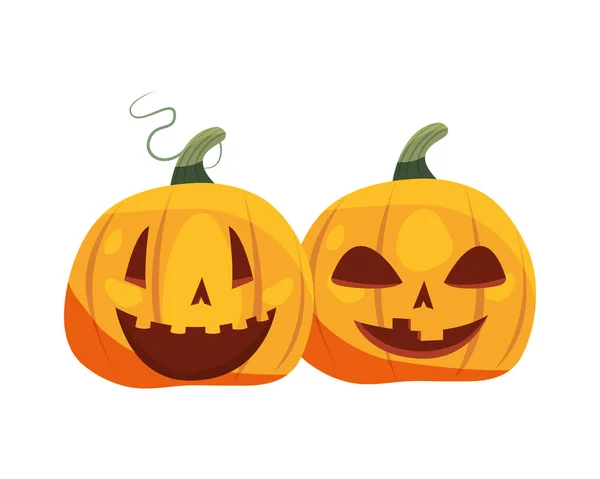 Halloween mascote abóboras celebração decoração — Vetor de Stock