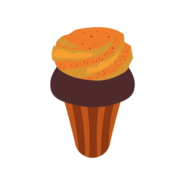 Dulce cupcake sobre fondo blanco — Vector de stock