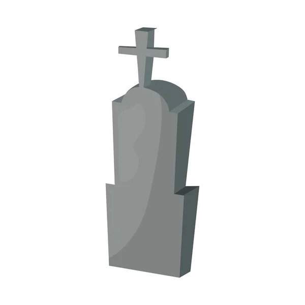 Náhrobní kámen kříž na bílém pozadí — Stockový vektor