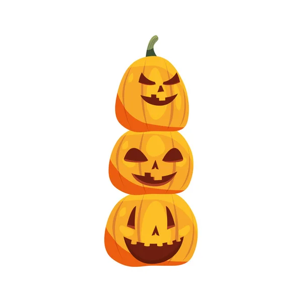 Decoración de carácter de calabaza de Halloween — Vector de stock