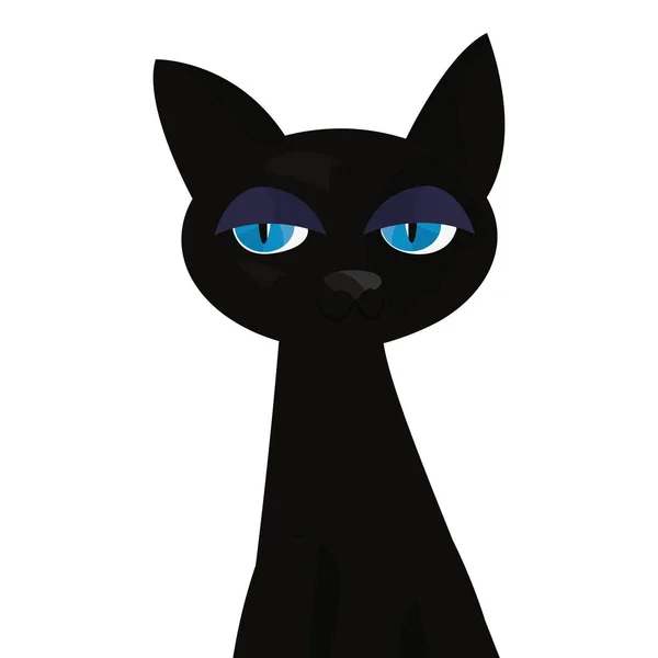 Gato negro sobre fondo blanco — Archivo Imágenes Vectoriales