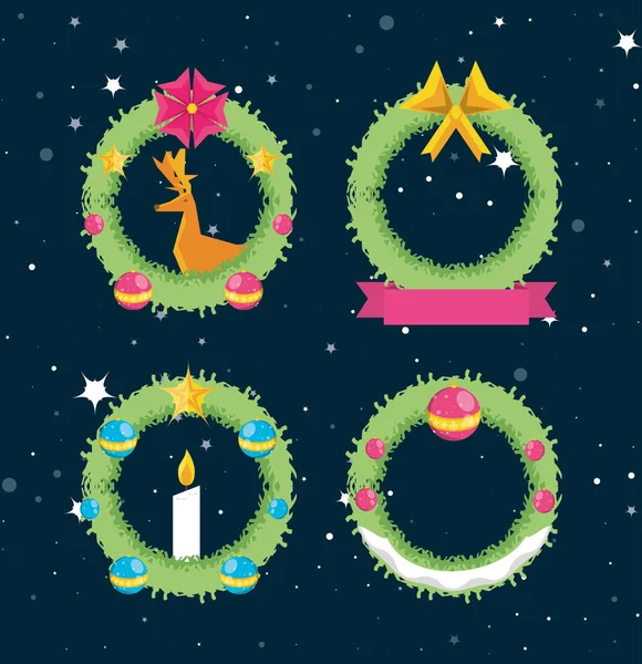 Készlet-ból korona dekoráció karácsony — Stock Vector
