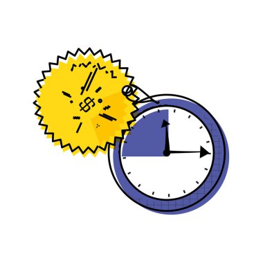 Saat süre ile ticari etiketi asılı