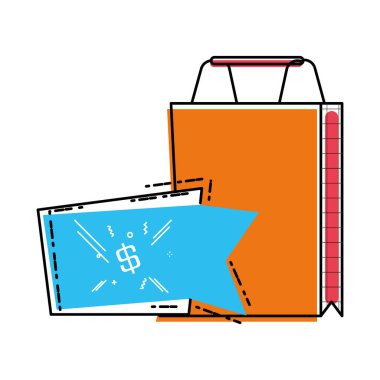 ticari etiketi ile alışveriş çantası