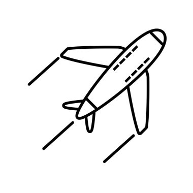 Uçak seyahat uçan izole simge vektör çizim tasarım