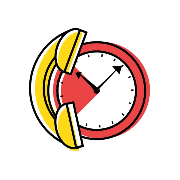 Orologio orario con servizio telefonico — Vettoriale Stock
