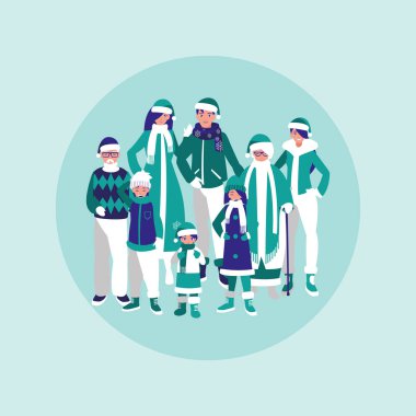 Grup aile ile Noel giysileri