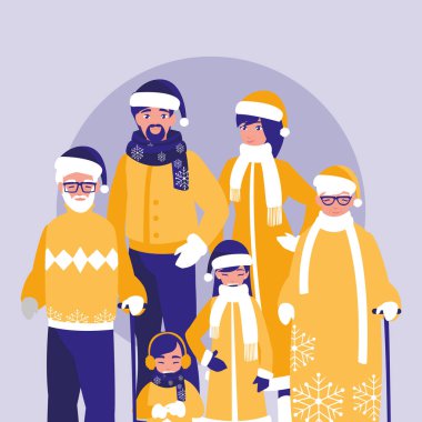 Grup aile ile Noel giysileri