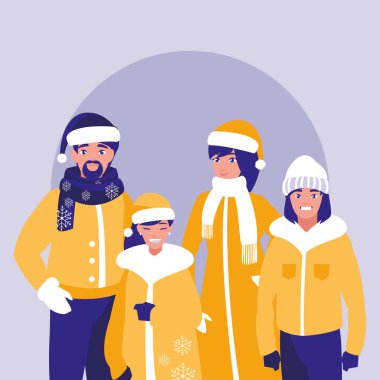 Grup aile ile Noel giysileri