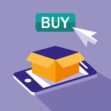 smartphone ve kutusu ile online alışveriş