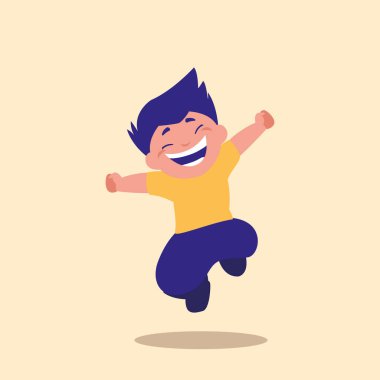 sevimli küçük çocuk Avatar karakter atlama
