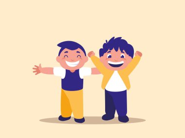 sevimli küçük çocuk Avatar karakter atlama