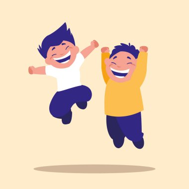 sevimli küçük çocuk Avatar karakter atlama