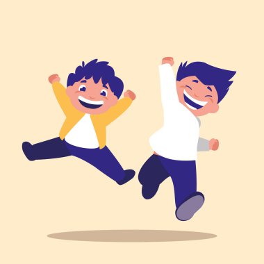 sevimli küçük çocuk Avatar karakter atlama