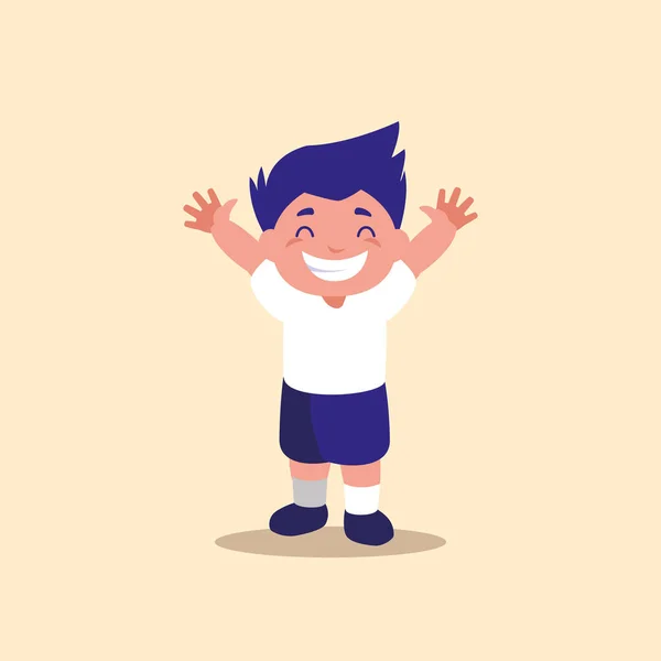 Cute little boy with hands up — Stock Vector