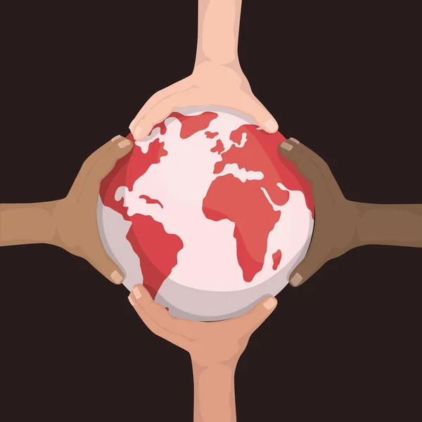 Journée mondiale des aides avec la planète Terre — Image vectorielle