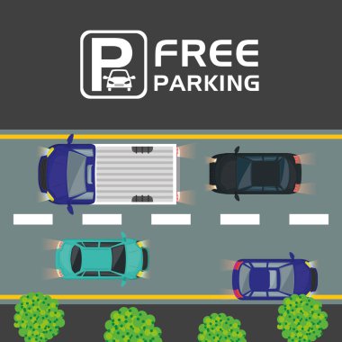 ücretsiz otopark hava görünümü sahne