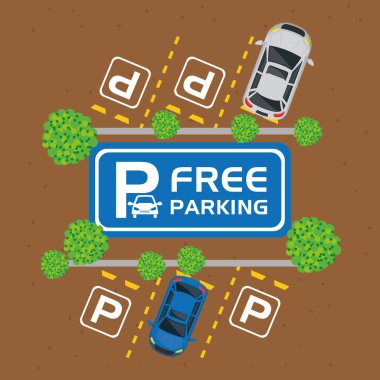 ücretsiz otopark hava görünümü sahne