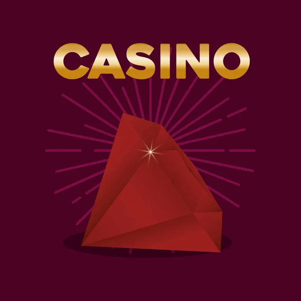 Casino poker diamante premio juego símbolo — Archivo Imágenes Vectoriales