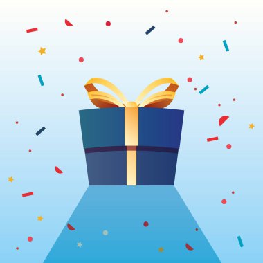 Hediyelik kutu konfeti kutlama olay vektör çizim