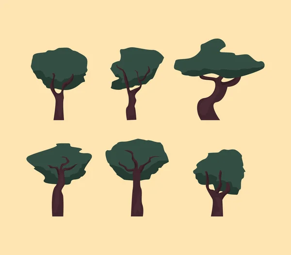 Baum Naturwald — Stockvektor