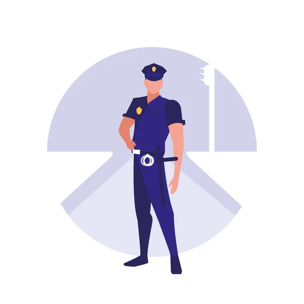 Policji mężczyzna avatar znaków — Wektor stockowy