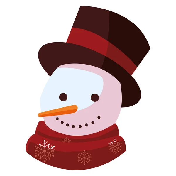 Natale pupazzo di neve icona — Vettoriale Stock