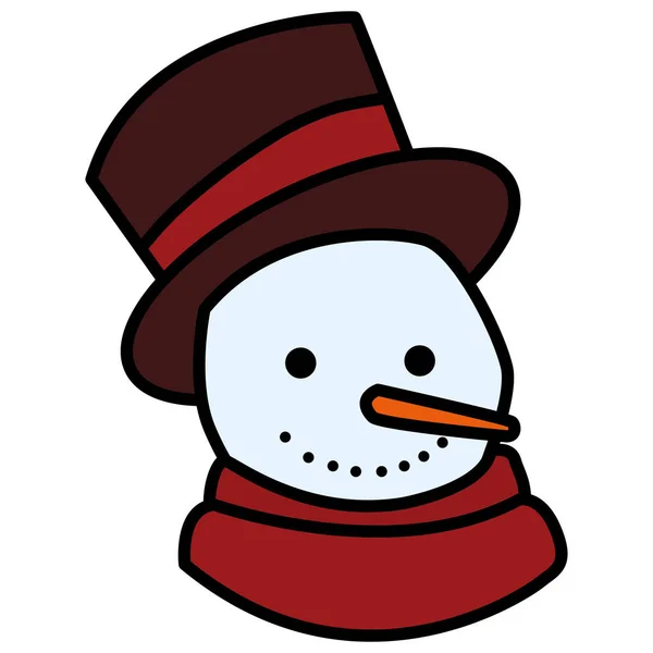 Christmas snowman icon — Stock Vector