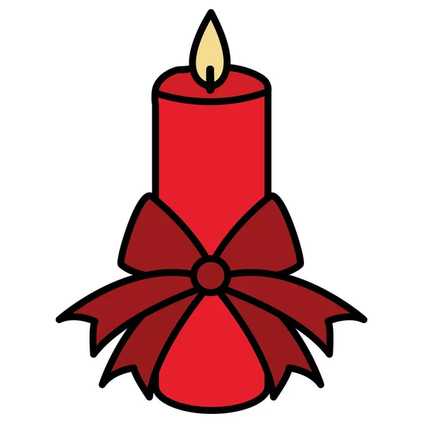 Vela de Navidad diseño — Vector de stock