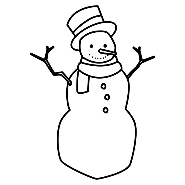 Yılbaşı kardan adam simgesi — Stok Vektör