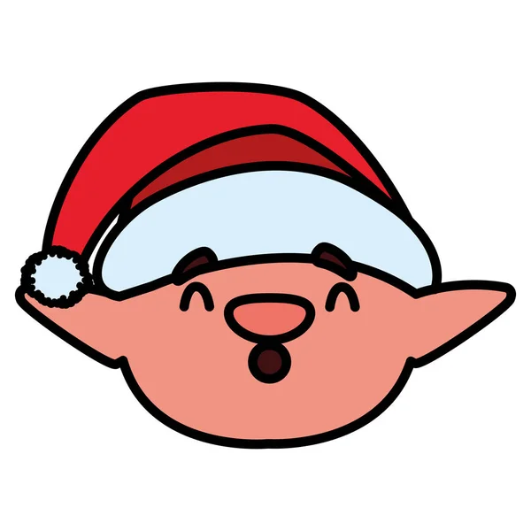 Christmas Elf Över Vit Bakgrund Färgglad Design Vektorillustration — Stock vektor