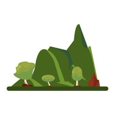 Açık havada ağaç orman üzerinde beyaz arka plan vektör çizim