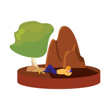 pratik yoga ağaç doğa yakınındaki adam