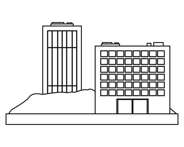 Gebäude im Landschaftsbild — Stockvektor