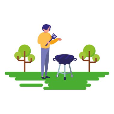 adam mangal Barbekü ile doğal açık