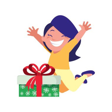 hediye kutusu kutlama ile mutlu kız