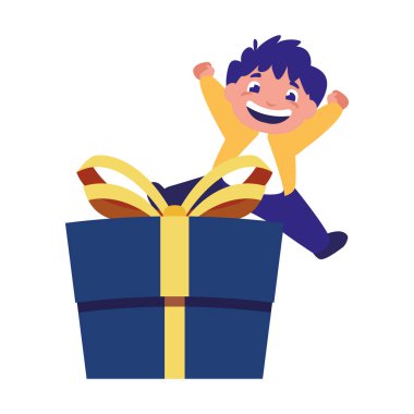 hediye kutusu kutlama ile mutlu çocuk