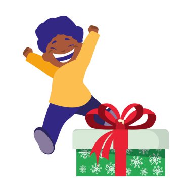 hediye kutusu kutlama ile mutlu çocuk