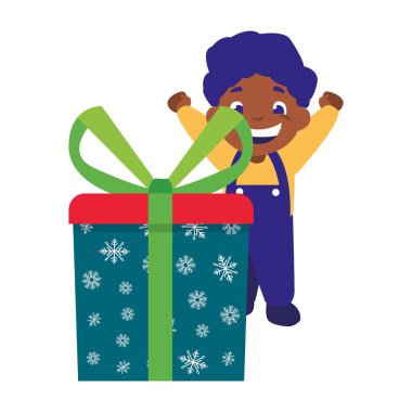 hediye kutusu kutlama ile mutlu çocuk