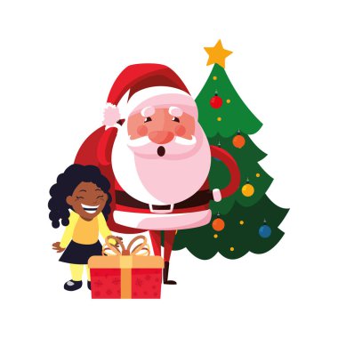 Noel Noel Baba kız ve hediye ağacıyla