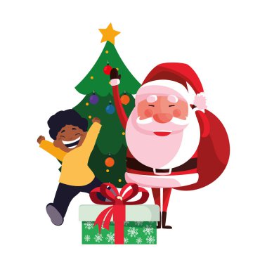 Noel Noel baba çocuk hediye ağacıyla